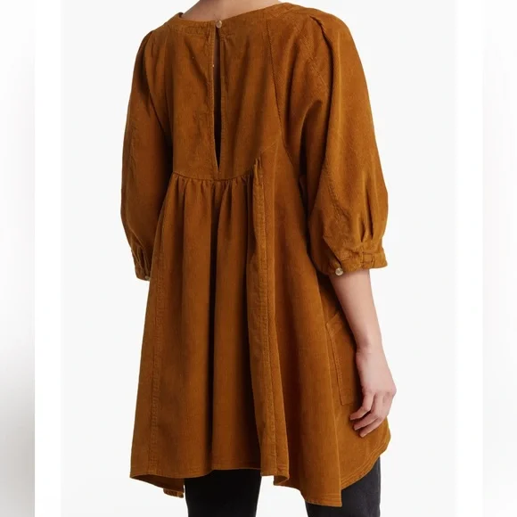 Free People M Corduroy Tunic Top - Picture 6 of 9